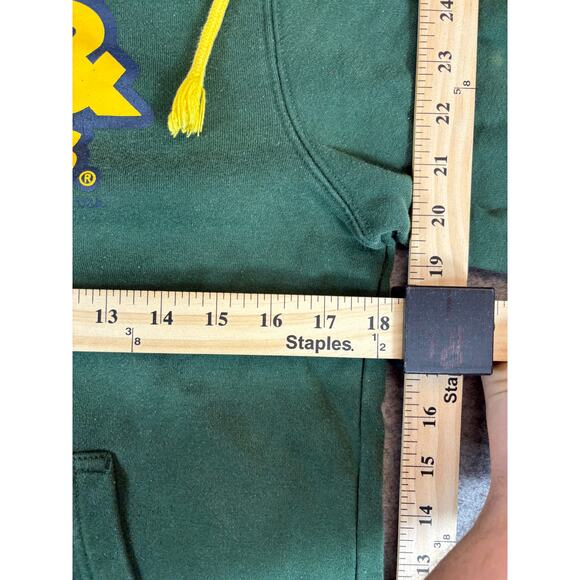 Vintage Y2K Dickies Texas Print Pullover Hoodie Mens Small Green Cozy Sweatshirt - Picture 7 of 9